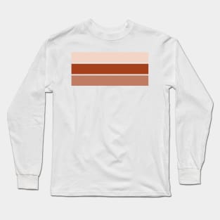 Three Classic Stripes - Light coffee and cream Long Sleeve T-Shirt